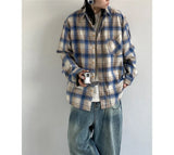 Plaid Oversized Vintage Long Sleeve Shirt