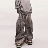 Streetwear Washed Baggy Punk Denim Cargo Jeans