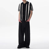 Streetwear Cool Luxury Striped Hollow Out Cardigan
