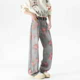 Y2K Versatile Floral Straight Leg Jeans