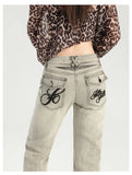 Stylish Flare Mid-Waist Stretch Jeans