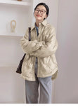 Retro Diamond Grid Lightweight Cotton Puffer Jacket