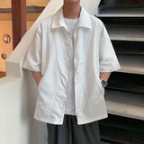 Casual Bright Thread Splicing Short Sleeved Zippper Shirt