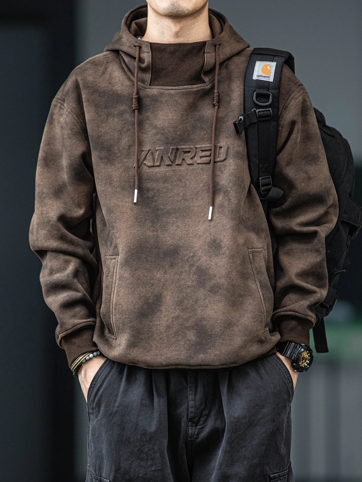 Oversized Heavyweight Letter Print Hoodie
