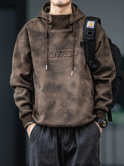 Oversized Heavyweight Letter Print Hoodie