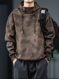 Oversized Heavyweight Letter Print Hoodie