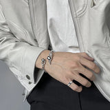 Geometric Black Square Sterling Silver Bracelet