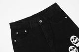 Frayed Skull Denim Jeans