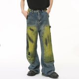 Retro Laidback Bottoms Vintage Tie Dye Baggy Jeans