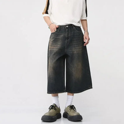 Y2k Vintage Black Wide-leg Jorts