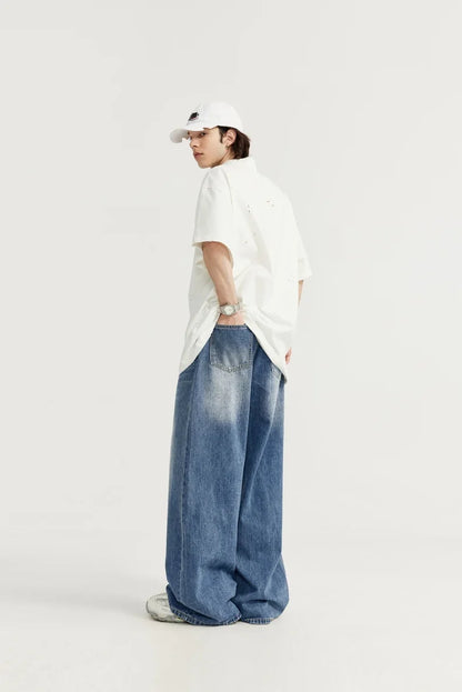 Wide-Leg Baggy Denim Jeans