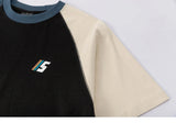 Color Block Retro Patchwork T-shirt