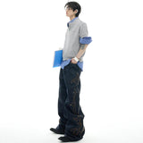High-Quality Personalized Embroidery Wide Leg Jeans
