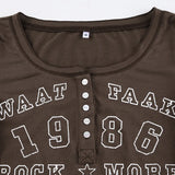 Y2K Rockstar Revival Henley T-Shirt