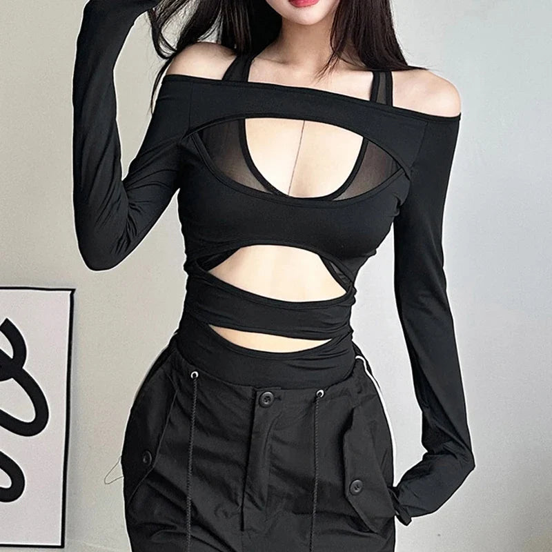 Goth Cyber Punk Dark Mesh T-Shirt
