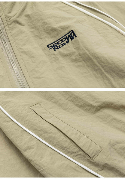 Vintage Striped Windbreaker Jacket