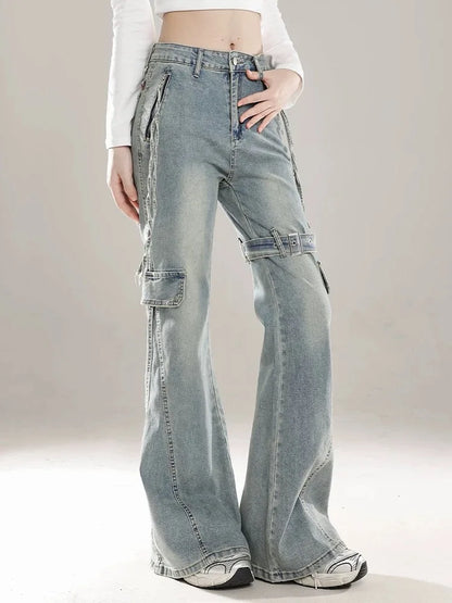 Women’s Bow Patchwork Baggy Jeans