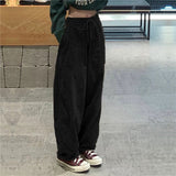 Wide-Leg Drawstring Baggy Pants
