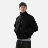 Breathable Quilted Solid Color Bomber Fur Jacket