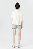 Women Japanes Style Sweet Summer Korean Loose Puff Shirt