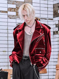 Luxury Soft Velvet Moto Biker Zipper Jacket