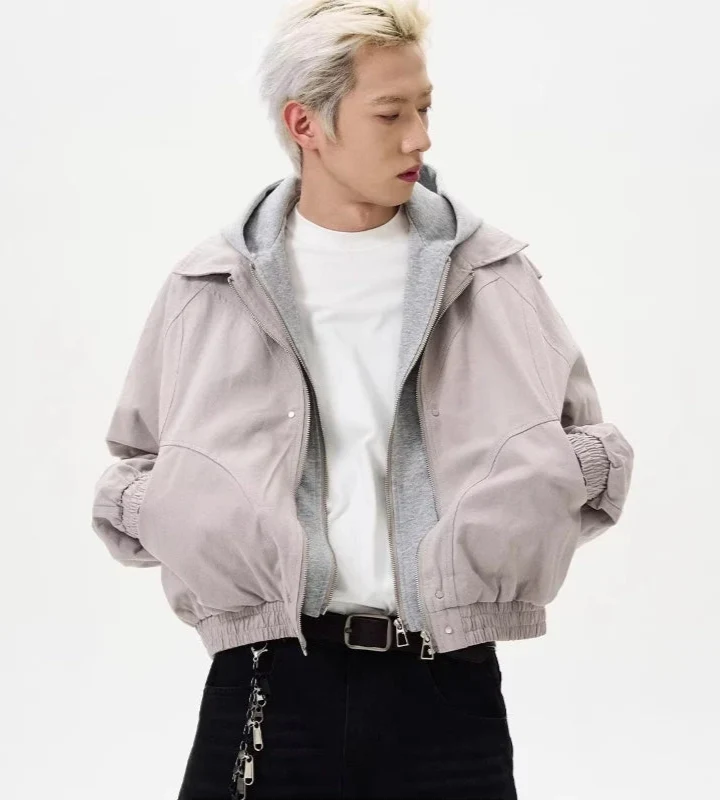 Patchwork Silhouette Retro Hooded Jacket