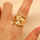 Y2K Vintage Irregular Pleated Open Ring