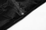 Black Loose PU Leather Puffer Jacket