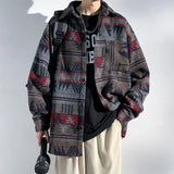 Men Japanese Style Vintage Woolen Oversized Jacket