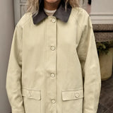 Women Colorful Loose Spliced Button Jacket