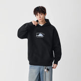 Streetwear Swordfish Print Casual Hoodie