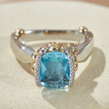 Geometric Zircon Silver Classic Ring
