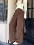Elegant Cool Corduroy Wide Leg Pants