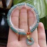 Bohemian Jade Peace Button Pendant Bracelet