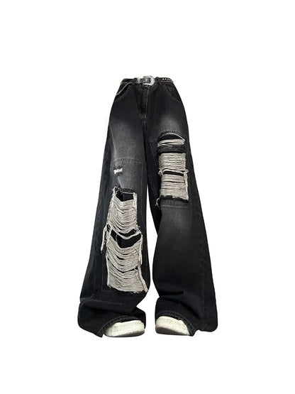 Y2K Gothic Ripped Women's Jeans