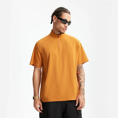High Collar Urban Zip T-Shirt