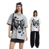 Y2K Stylish Urban Sweet Cat Print Cotton T-Shirt