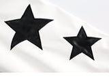 PU Leather Star Embroidery Jacket