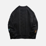 Y2K Cozy Printed Round Neck Knit Sweater
