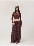Vintage Red Checkered Work Pants