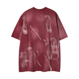 Fashionable Bold O-Neck Collar Graffiti Letter T-Shirt