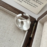 Wave Wide Irregular Matte Punk Ring