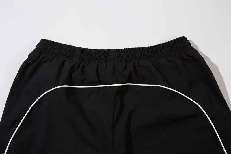 Y2K Black Patchwork Sports Pants