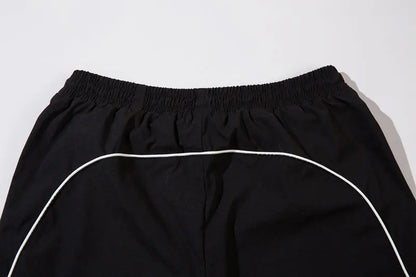 Y2K Black Patchwork Sports Pants
