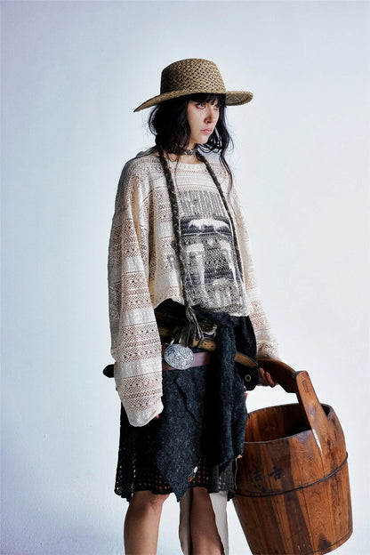 American Style Versatile Cozy Loose Knit Sweater