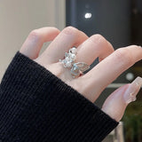 Elegant Butterfly Pearl Adjustable Ring