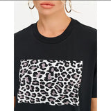Women Russian Leopard Print Cotton T-Shirt