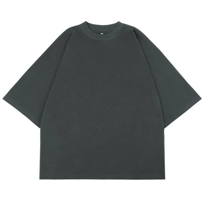 Black Boxy Cropped Hip Hop T-Shirt