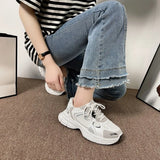 Breathable Chunky White Platform Sneaker