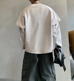 Oversized Lightweight Fake Two Piece Sweatshirt